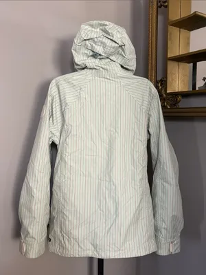 Roxy VINTAGE Medium Utility Coat Roxy Snow Limited Ed Mint Red Striped Zip Jacke thumbnail 2