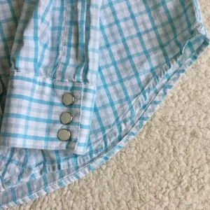 Aeropostale Vintage Y2K Plaid Pearl Snap Button Down Western Shirt - Sz Small thumbnail 8