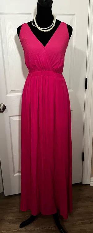 Lulus pink evening bridesmaid wedding guest maxi dress thumbnail 1