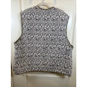 POL Corduroy Floral Leopard Open‎ Front Vest Size Small Medium Oversized Pockets thumbnail 7