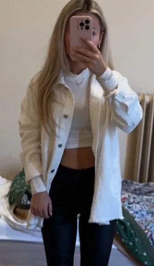 Zara White Button Up Shacket thumbnail 1