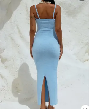 RUNAWAY THE LABEL Normani midi dress in ice blue thumbnail 2