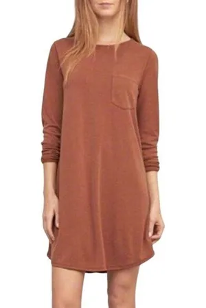 Abercrombie & Fitch Shirt Dress Long Sleeve Mini Dress Sz Small Tan Brown thumbnail 1