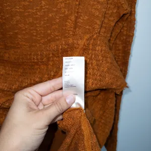 Free People We The Free Copper Orange Ocean Air Hacci Sweater Size Medium thumbnail 6
