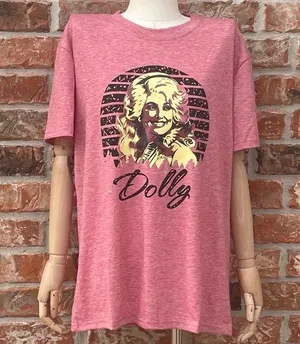 Pink Dolly Parton screen printed tee / XXL / New without tags thumbnail 1