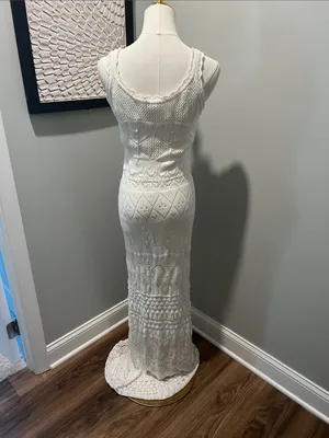 VENUS White Crochet Maxi Dress thumbnail 4
