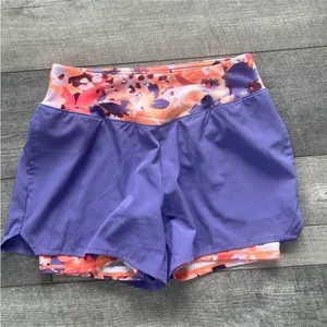 Tek Gear Size Medium Purple Athletic Activewear Shorts with Attached Spandex thumbnail 3