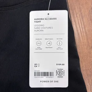 NWT Athleta Aurora Seamless Tight Leggings High-Rise Black XS Yoga Gym $109 thumbnail 5