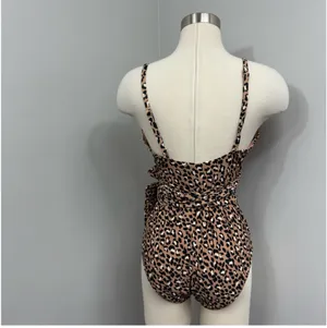 Aerie Brown Animal Print‎ One Piece Swimsuit thumbnail 4