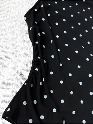 Polka Dot Ruched Boat Neck Tie Back Tank Top 🐚 Size Large thumbnail 3