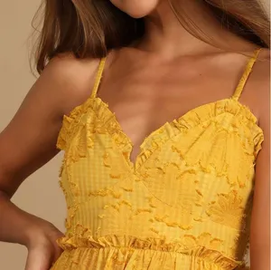 Yellow Tiered Floral Maxi Dress thumbnail 9