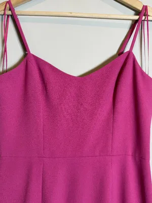 Dress The Population Mira Ruffle Mini Dress Womens Medium Hibiscus Pink Cocktail thumbnail 8