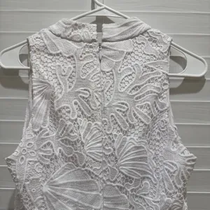 Lilly Pulitzer Alexa Lace Seashell Beach Bridal Shift Dress Sz 2 White Buttons thumbnail 8