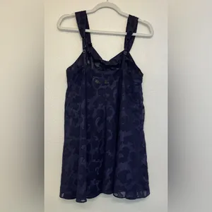 Victoria's Secret Vintage Y2K Babydoll Dark Blue Chemises Top with Bow Size S‎ thumbnail 6