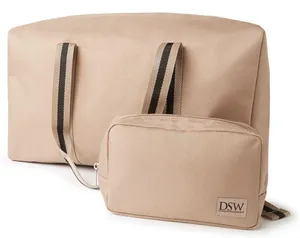 DSW Exclusive 2 pc set Weekender and Belt Sling bags in taupe and black thumbnail 1