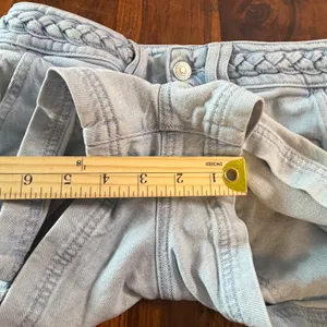 American Eagle Light Wash Braided Waist Denim Shorts Size 00 Stretch Lyocell thumbnail 6