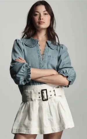 Anthropologie pilcro belted corduroy mini skirt thumbnail 1