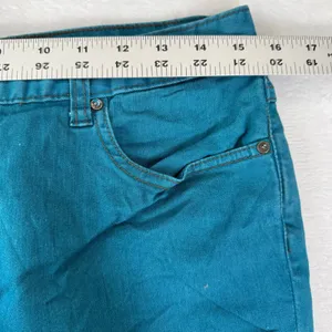 Free People 30 Teal Blue Skinny Leg Colored Denim‎ Stretch Jeans 61855-16515125 thumbnail 4