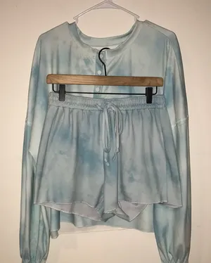 Super Soft Sky Blue Women's Pajama Set Size XL thumbnail 1