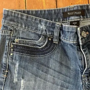 White House Black Market Nior Bermuda Blue Jean Shorts thumbnail 3