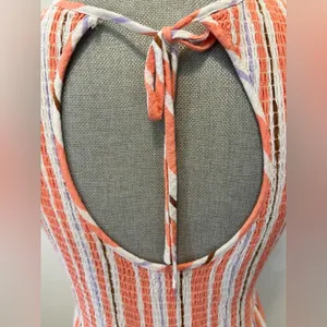 A New Day Midi vertical stripe sleeveless midi smocked dress medium flutter thumbnail 6