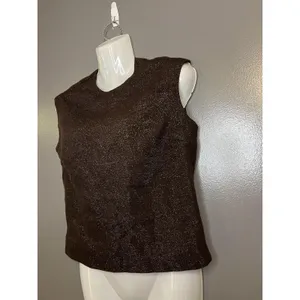 Handmade Womens 2 Piece Skirt Set Brown Metallic Sleeveless Top Midi Skirt Evening Party thumbnail 4