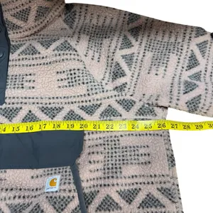 Carhartt T Snap Fleece Sweatshirt Desert Taupe Aztec Women’s XXXL OJ4991-W Pink thumbnail 15
