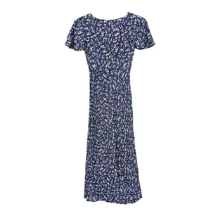 Madewell Seamed Flutter Sleeve Maxi Dress Navy Floral V-Neck NU512 Size 0 thumbnail 4