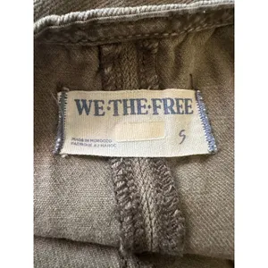 Free People High Roller Jumpsuit in Moss Stone Size Small Denim Overalls Harem thumbnail 11