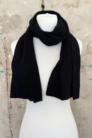 Vintage 90s LL Bean 100% Cashmere Scarf Black thumbnail 1