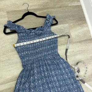 Gal Meets Glam Blue Floral Ruffle Maxi Dress Women’s Size 4 Pockets thumbnail 7