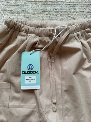 High-Rise Beige Wide-Leg Drawstring Pants (Size XS) thumbnail 4