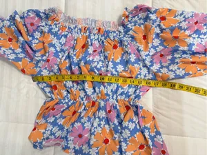 Pink Lily Tie At Waist Top With Orange Pink Blue Elastic Size Medium thumbnail 6