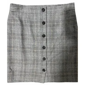 Brooks Brothers‎ 346 Gray Plaid Skirt Front Button Women's Size 6 thumbnail 3