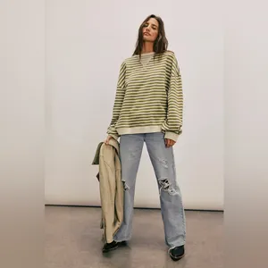 Free people Classic Striped Oversized Crewneck thumbnail 3