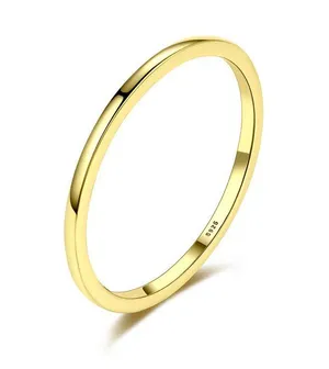 Sterling Silver SIZE 7 18kt Gold Plated 925 Solid Band thumbnail 1
