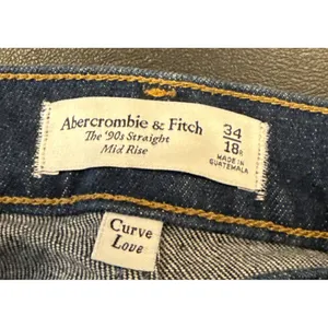 Abercrombie Fitch Womens 18 R 34‎ The 90's Straight Mid Rise Curve Love Jeans thumbnail 3