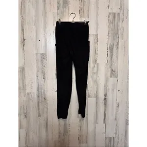 Black Jogger Pants Womens XS Elastic Drawstring Waist Soft Knit Sweatpants with thumbnail 3