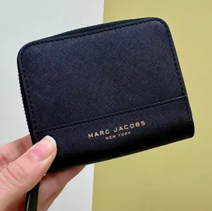 Marc Jacobs Mini Wallet Zip Around Black Saffiano Finish Card Wallet thumbnail 1