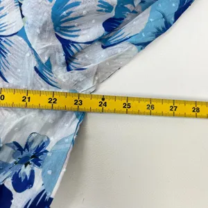 NWOT Cotton Blue Floral V Neck Mini Dress Size L thumbnail 8