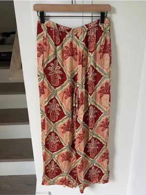 Farm Rio x Anthropologie Pineapple Satin Wide-Leg Pants - Medium thumbnail 5