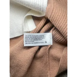 Wild Fable Color Block Crop Cardigan Soft Rib Knit Coquette Sweater S Cream thumbnail 8
