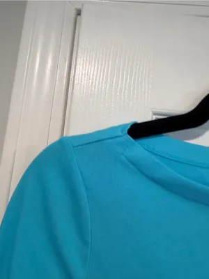NWOT LRL Lauren Ralph Lauren Size S Blue Boat Neck Cuffed Sleeve Top Cotton thumbnail 5