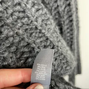 Aerie Grey Chunky Knit Mock Neck Wool Alpaca Sweater thumbnail 9