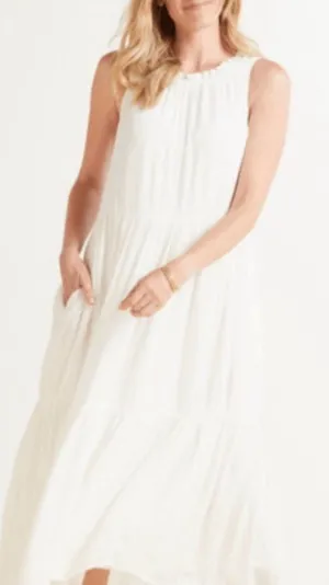 Roan + Ryan White Evereve Bella Sleeveless Flowy Midi Dress Size XS thumbnail 1