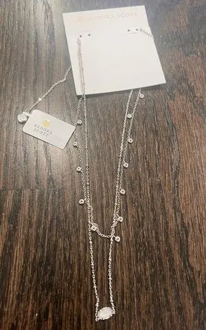 NWT Kendra Scott Silver Multi-Strand Necklace with Pendant thumbnail 1