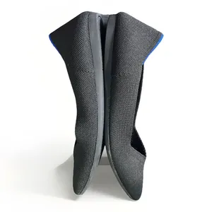Rothy's The Point Black Solid Flat Slip On Shoes Size 7 EUC thumbnail 5
