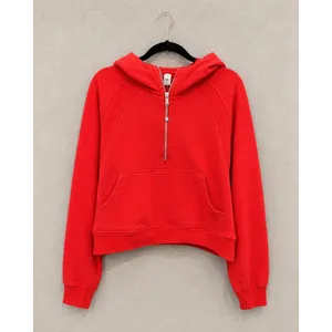Lululemon Womens Hoodie XL/XXL Red Scuba Oversized Half-Zip Thumbholes thumbnail 3