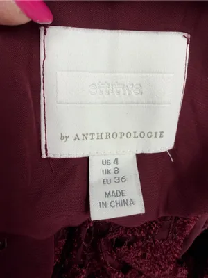 Ett:Twa Anthropologie Aida Halter Lace Jumpsuit in Burgundy thumbnail 5