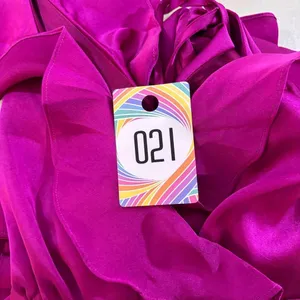 Lulus Fuchsia Pink Satin Ruffle Mini Dress Bell Sleeve Size L NWT Party Dress thumbnail 9
